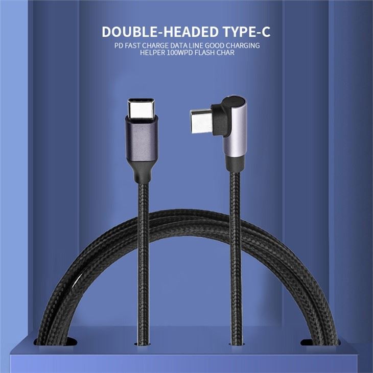 90° 100W PD Type C Fast Charging Cable
